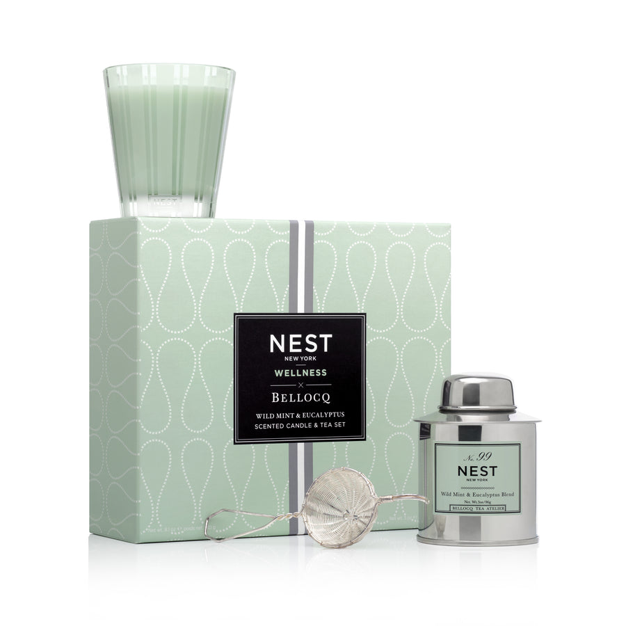 NEST x Bellocq Tea Wild Mint & Eucalyptus Tea and Candle Set